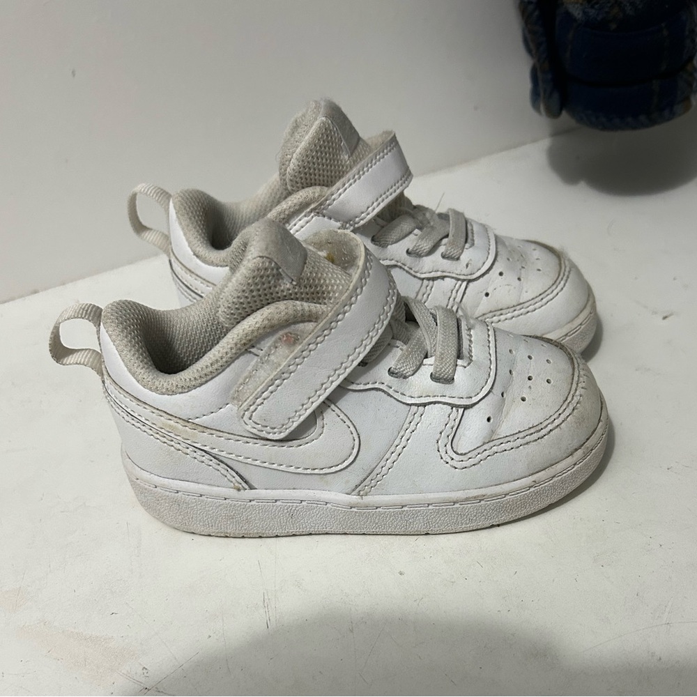 Nike Kids White Sneakers with Velcro